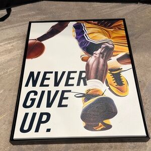 "Never Give Up Athlete Canvas Wall Art" by Notoriart, Kobe , Lakers , LeBron
